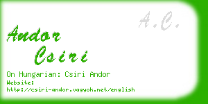andor csiri business card